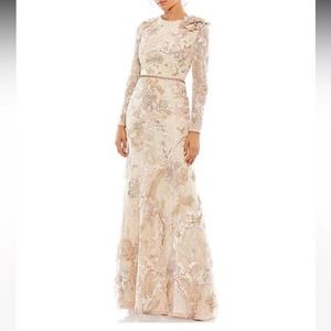 Mac Duggal Floral Lace Gown - Blush/Ivory - 6 - New with tags